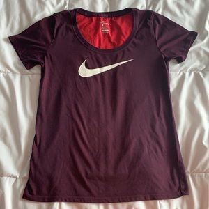 Maroon Nike Dri Fit Shirt